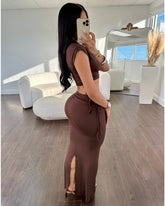 Alanna Maxi Set (Brown)